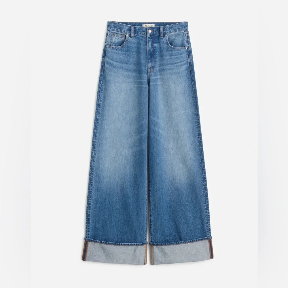 Madewell Super Wide Leg cuffed jeans size 25 - Picture 4 of 6